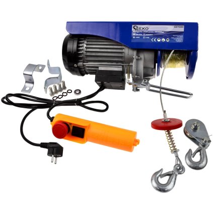Elektrický lanový naviják Výkon 1300 W Nosnosť 800 kg Lano 12 m G01089