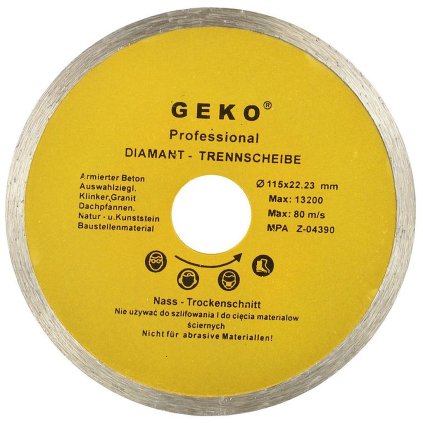 GEKO Kotúč diam.115mm plný GEKO PROFI G00240