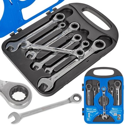 GEKO Sada kľúčov s račnou 7ks 8-19mm G10340