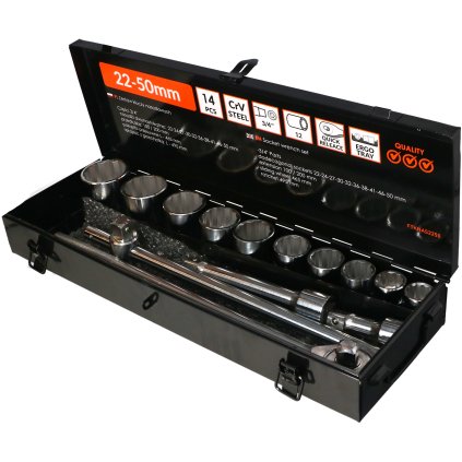 FASTER TOOLS Gola sada 14 dielov 3/4' 22-50 mm E252