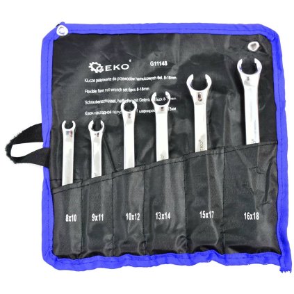 GEKO Sada kľúčov pre brzdové trubky 6ks. 8-18mm G11148