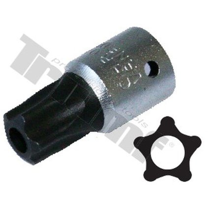 Nástavec 1/4" vstup, 5 - hranný Torx, vŕtaný, TRIUMF T28057