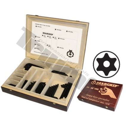 Drevená prezentačná kazeta TORX vŕtaných "L" kľúčov séria 2660R.PLNÁ, 320 ks TRIUMF T31262