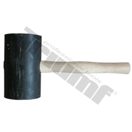 Kladivo gumené čierne, súdkovitý tvar Priemer100x170 mm, 2000g, maxi, drevená rukoväť TRIUMF