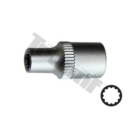 Nástrčná hlavica 1/4", 12 mm, univerzálny profil, krátka, CRV