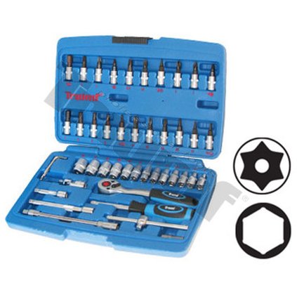Gola sada 1/4 ', rozsah 4-14mm, 46dielna, vŕtané torxy, TRIUMF T12302