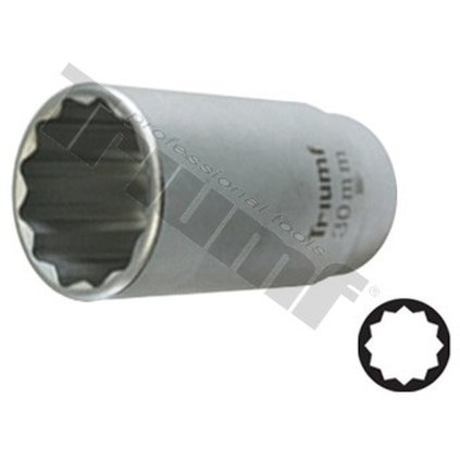 Hlavica predĺžená 12 - hranná, 1/2" vstup 30 mm TRIUMF T24671