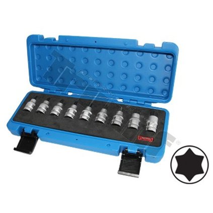 Sada 1/2" nadstavcov Torx na koľajnici, 9 dielna null TRIUMF T29708