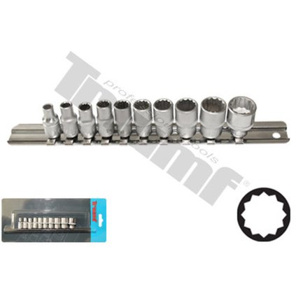 Sada 12 - hranných hlavíc 1/4", 4 - 14 mm, 10 - dielna null TRIUMF