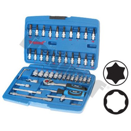 Gola sada 1/4" vstup, 46 - dielna s nevŕtanými torxami null TRIUMF T341