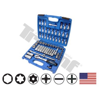 Gola sada 3/8" vstup, palcové miery, 61 - dielna TRIUMF T6254