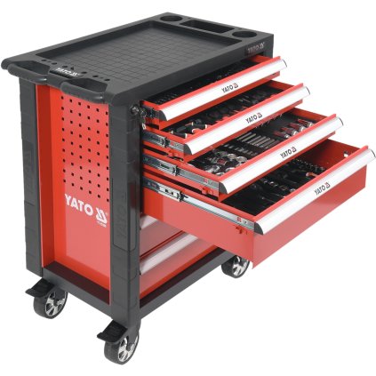 YATO Dielenský vozík s náradím 177 ks 3 zásuvky YT-55300