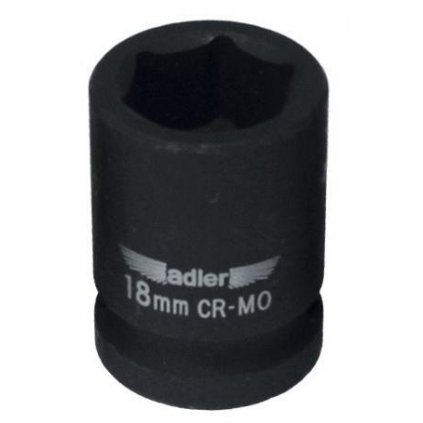 Nástrčná hlavica 1/2", 18 mm, 6-hran, krátka, CR-MO, ADLER