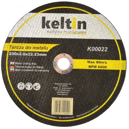 Rezný kotúč na kov 230x2,0 mm KELTIN K00022