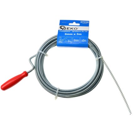 Krtko Flexibilná špirála na čistenie potrubia 6 mm x 5 m GEKO