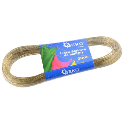GEKO Šnúra na prádlo s oceľovým lankom 2mm x 20m G73190