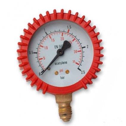 Manometer Acetylén 2,5 Bar - 1/4" 63 mm