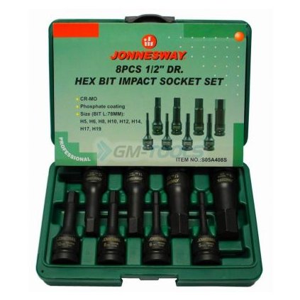 Sada rázových imbusových kľúčov HEX IMBUS H5-H19 1/2' JONNESWAY