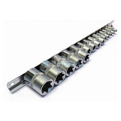 Sada hlavíc 14 ks 1/4",3/8",1/2" TORX E JONNESWAY