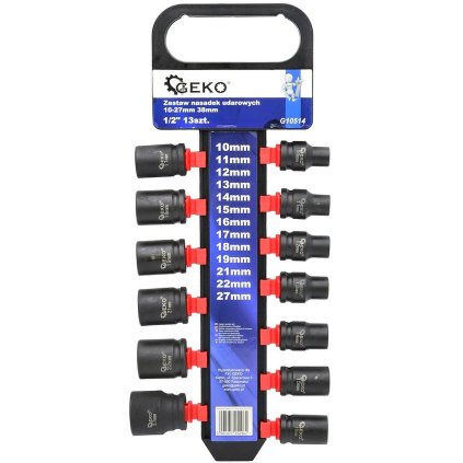 Sada nástrčných hlavíc pre rázové uťahovače 1/2" 10-27mm 38mm 13 ks G10514