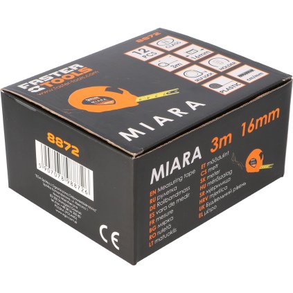 Meter zvinovací oceľový 3m x 16mm FASTER TOOLS