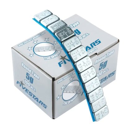 Balenie okrúhlych lepiacich závaží 100 prúžkov 12 x 5 g