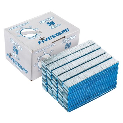 Balenie hranatých lepiacich závaží 100 prúžkov 12 x 5 g