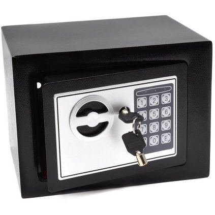 Trezor s bezpečnostným kódom a elektrickým zámkom 21 x 17 x 17 cm