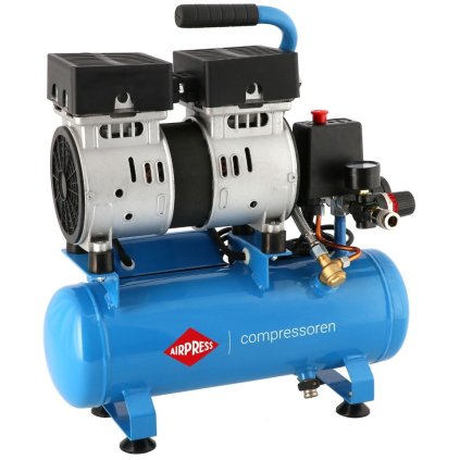 Bezolejový kompresor L 6-105 Tichý 8 bar 0,6 HP 48 l / min 6 l AIRPRESS