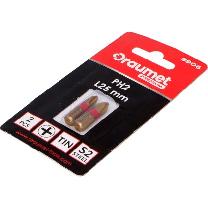 Titánový krížový bit TiN PH2 25mm 2ks. E8906