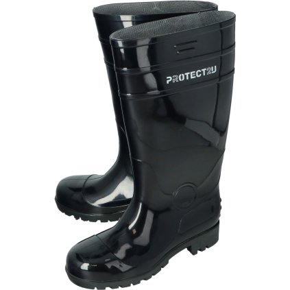 Pánske gumené čižmy z PVC s oceľovou špičkou Čierne PROTECT2U