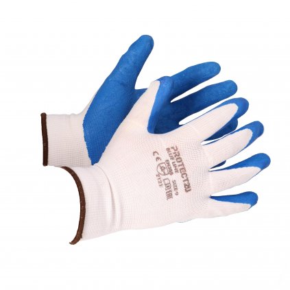 Pracovné rukavice Modré LINE PROTECT2U veľ.8, nylon, nitril