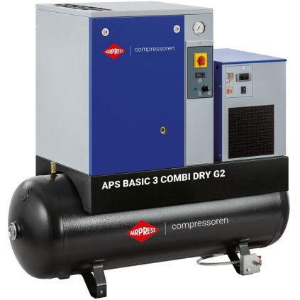 Skrutkový kompresor APS 3 Basic Combi Dry G2 10 bar 3 hp 294 l/min 200l AIRPRESS 362953