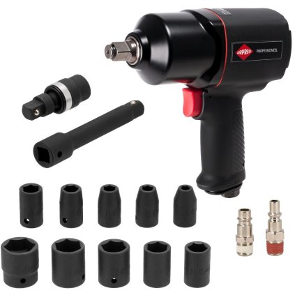 Sada pre mechanikov - rázový uťahovák 1800 Nm + 10 ks nástrčných kľúčov 45540