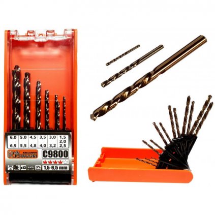 Sada vrtákov do kovu 1.5–6.5 mm 13 ks kobaltové Richmann