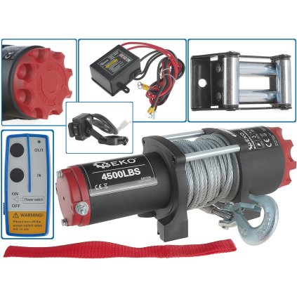 Elektrický lanový naviják Výkon 1500 W Nosnosť 2041 kg Lano 10 m G81705