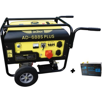 Benzínová elektorcentrála s elektrickým/manuálnym štartérom 230V/400V s batériou AD688S-PLUS 3800.689-1
