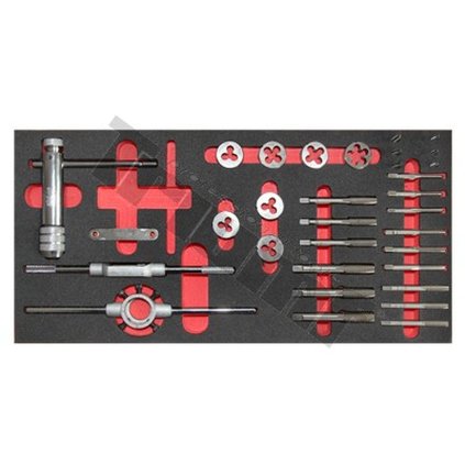 Modul závitníkov a závitových očiek M3-M12 HSS-G, profi verzia, 34dielna T38275