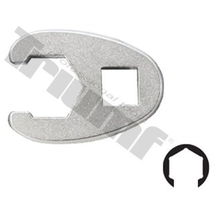 Otvorený kľúč, zosilnené konce , náhon 1/2", matný chróm - 22 mm T39631