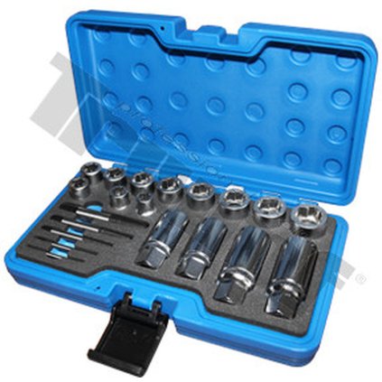 Sada na poškodené matice, 3/8", 10-19mm, štifty 1/2", 8-12mm, skrutky M3-M19 mm, 20 dielna T44394