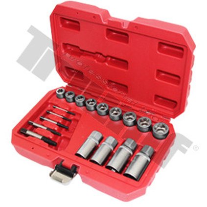 Sada na poškodené matice, 3/8", 10-19mm, štifty 1/2", 8-12mm, skrutky M3-M18 mm, 18 dielna T41854