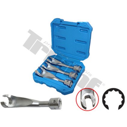 3 dielna sada 1/2" vyhnutých prerezaných kľúčov na palivové potrubia, 12-hranné, 14mm-17mm-19mm T42329