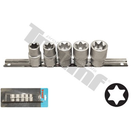 Sada hlavíc 1/2" vstup, E profil, E16 - E24, 5 dielna T38775