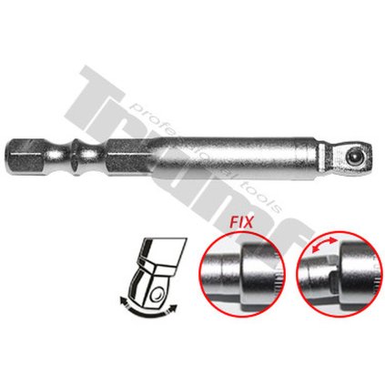 Adaptér výkyvný 1/4" 6hran vstup na 1/4" 4hran výstup, dĺžka 65mm, zo sady 38103 - 1/4" 6 hran vstup na 1/4" 4 hran výstup, dĺžka 65 T37143