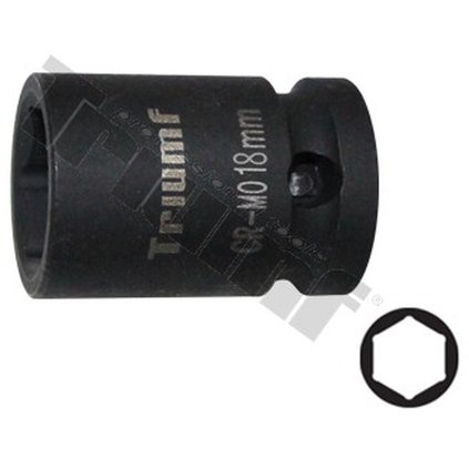 Hlavica kovaná 6 - hranná 1/2" vstup, krátka - 18 mm T744