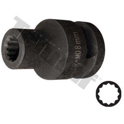 Hlavica kovaná 12 - hranná 1/2" vstup, krátka - 15 mm T26043