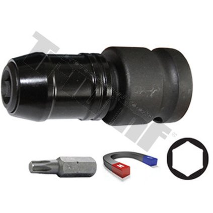 Adaptér pre 8mm bity, L=50mm, 1/2" vstup, magnetická fixácia bitov + super krúžok, materiál CRMO T37118