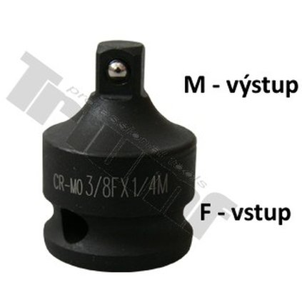 Redukcia kovaná, vstup 1/4" - výstup 3/8"  - vstup 3/8" - výstup 1/4" T27253