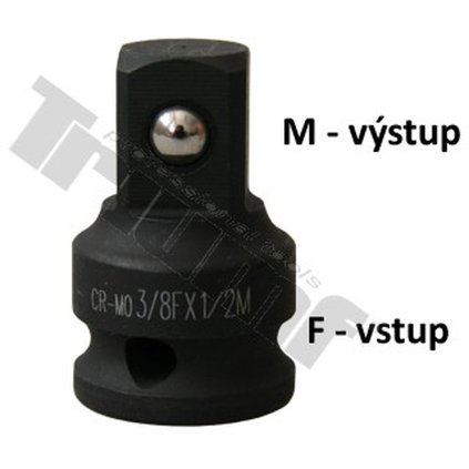 Redukcia kovaná, vstup 1/4" - výstup 3/8"  - vstup 3/8" - výstup 1/2" T27254