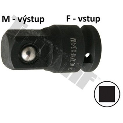 Redukcia kovaná, vstup 1/4" - výstup 3/8"  - vstup 1/4" - výstup 3/8" T24456
